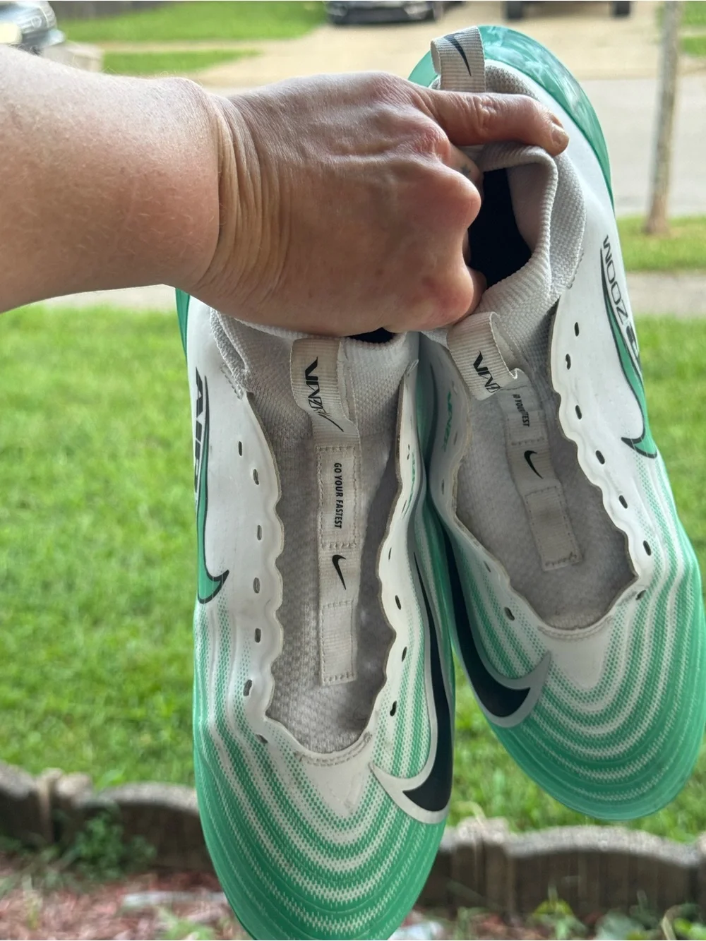 Nike Vapor Pro 1 Football Cleats White Stadium Green HM8850-100 Men’s 9